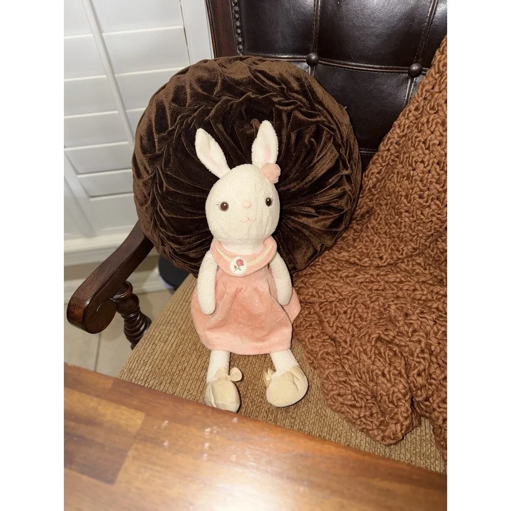 Metoo Plush Bunny Rabbit White Girl Rose Peach Stuffed Animal Soft Toy 17